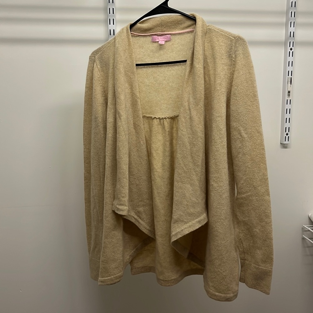 Lilly Pulitzer Cashmere Cardigan Tan Size Small